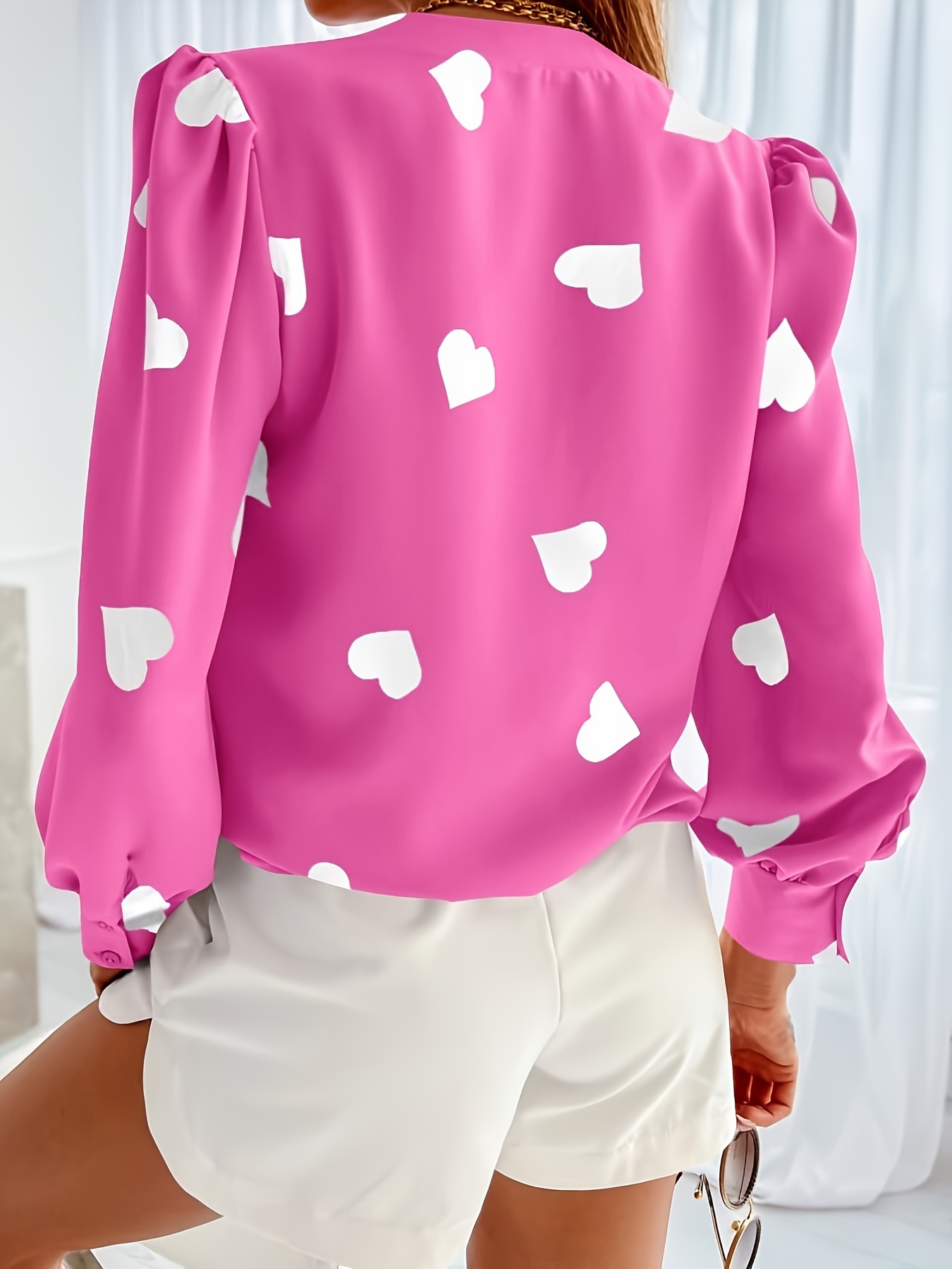 womens business casual tops summer long sleeve silk button down shirts v neck chiffon blouse details 0