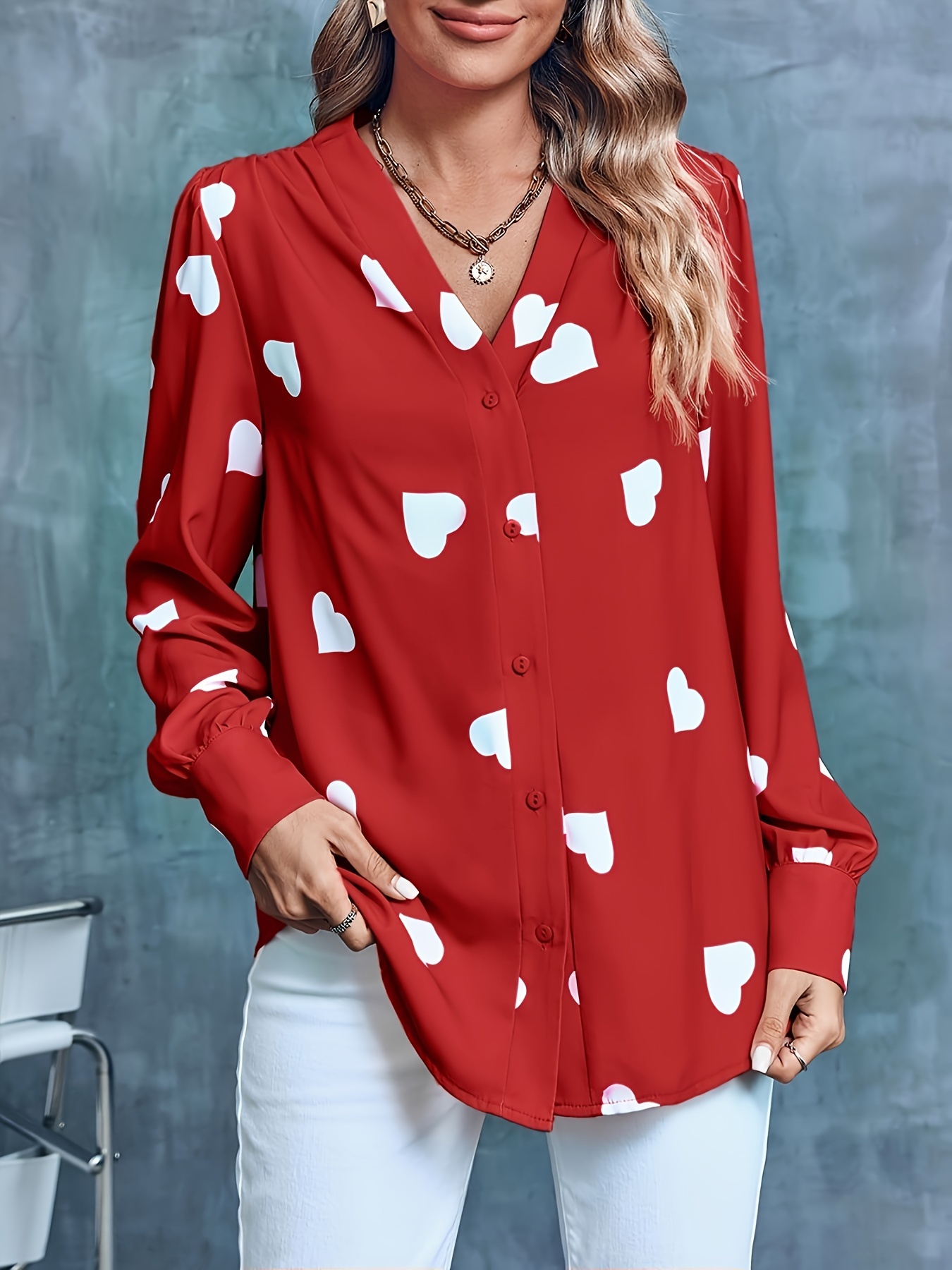 womens business casual tops summer long sleeve silk button down shirts v neck chiffon blouse details 3