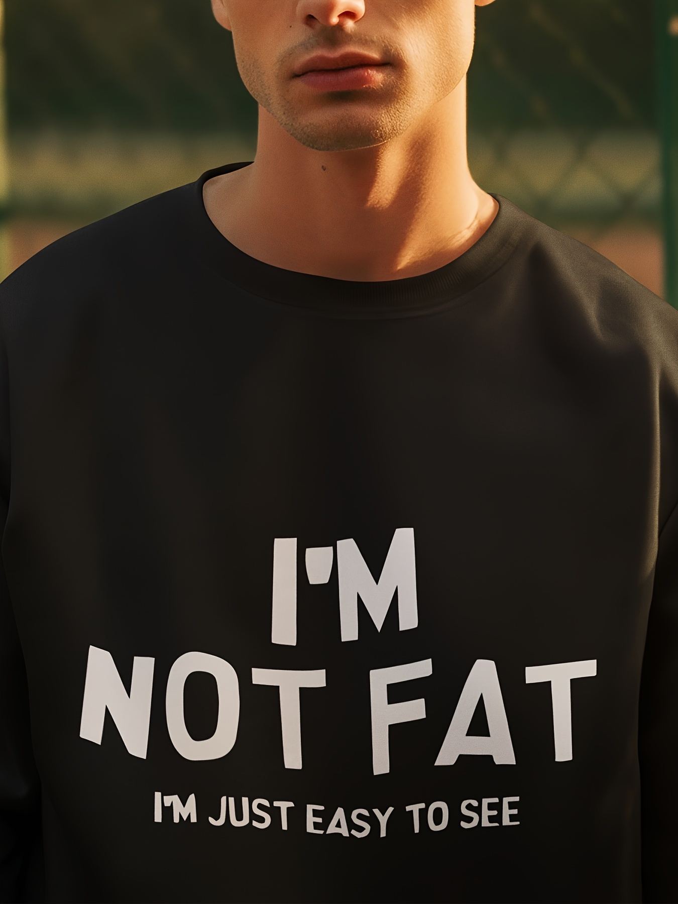 im not fat creative letter print mens fashion plus size crew neck long sleeve sweatshirt comfortable pullover top perfect for casual daily wear details 7