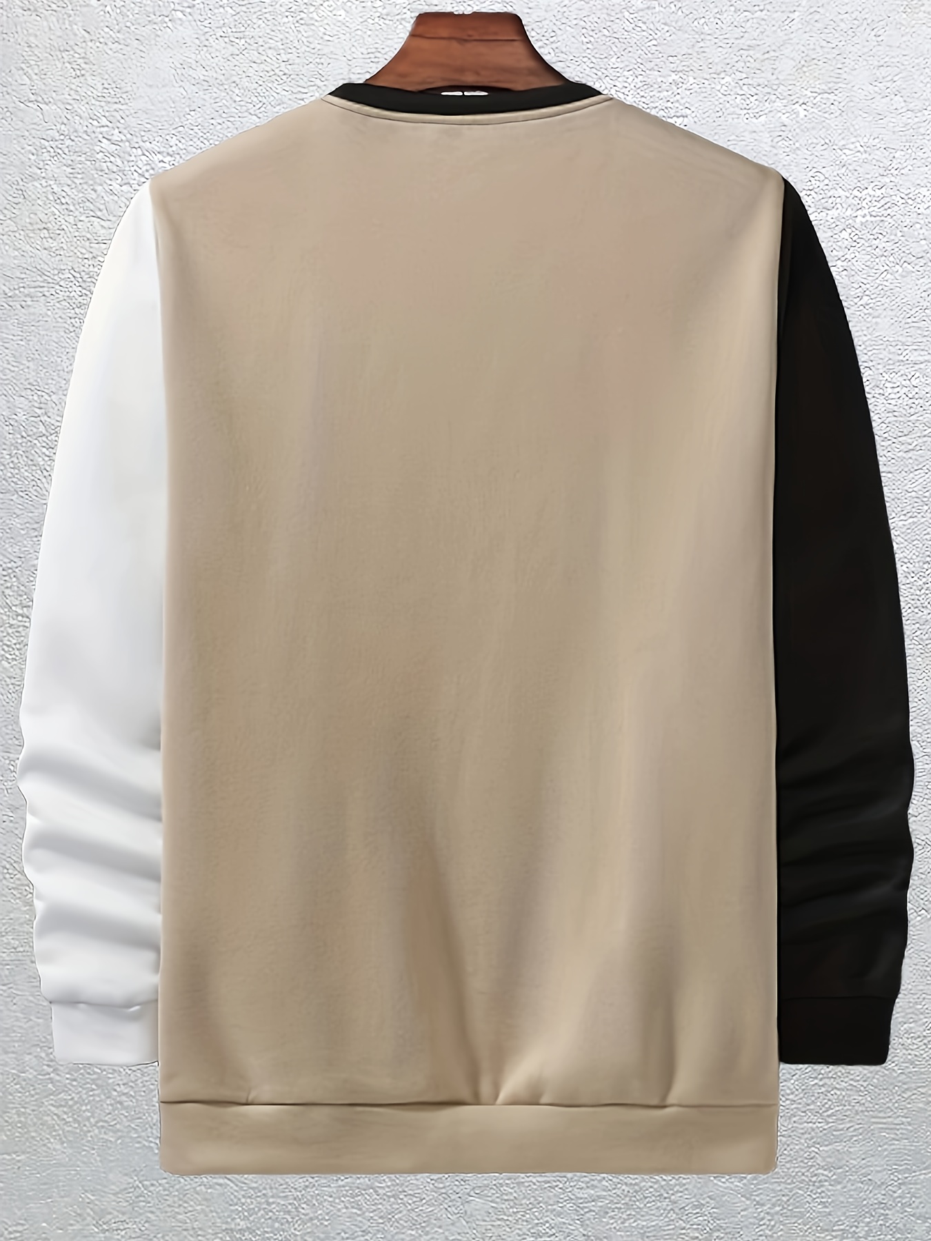 mens contrast color sweatshirt for spring autumn mens clothing plus size details 0