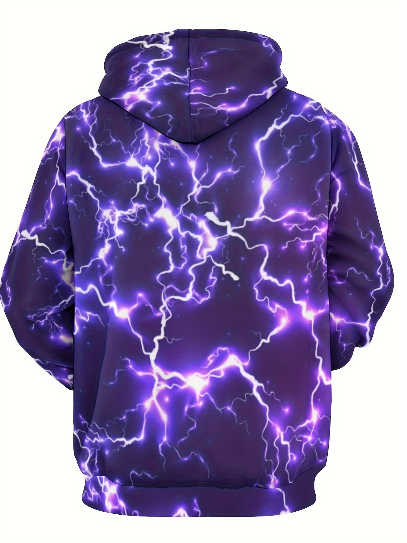 plus size mens 3d lightning print hoodies fashion casual hooded sweatshirt for spring fall winter mens clothing details 2