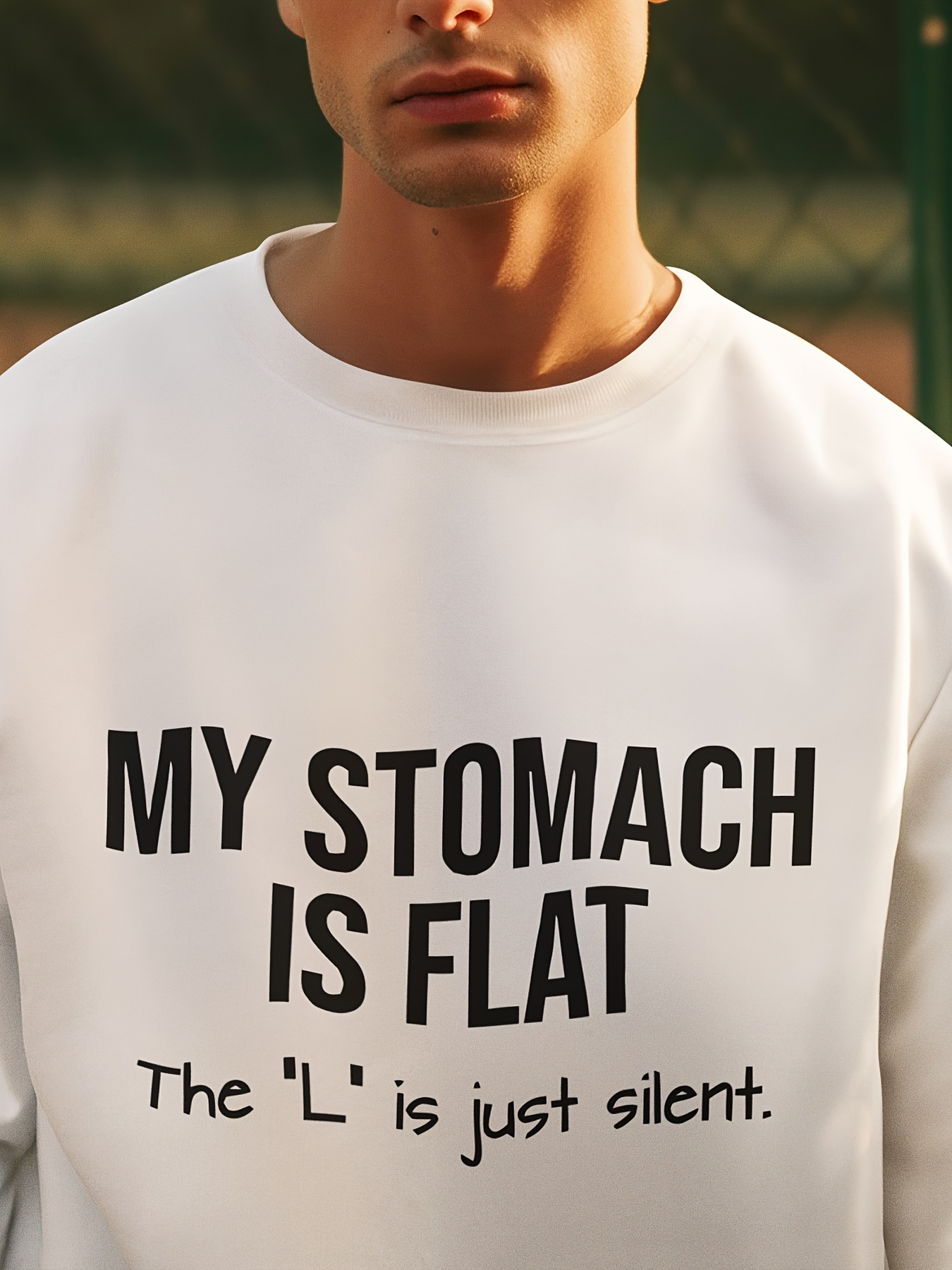 im not fat funny letter print mens plus size crew neck long sleeve sweatshirt comfortable pullover top perfect for daily wear suitable for autumn winter details 2