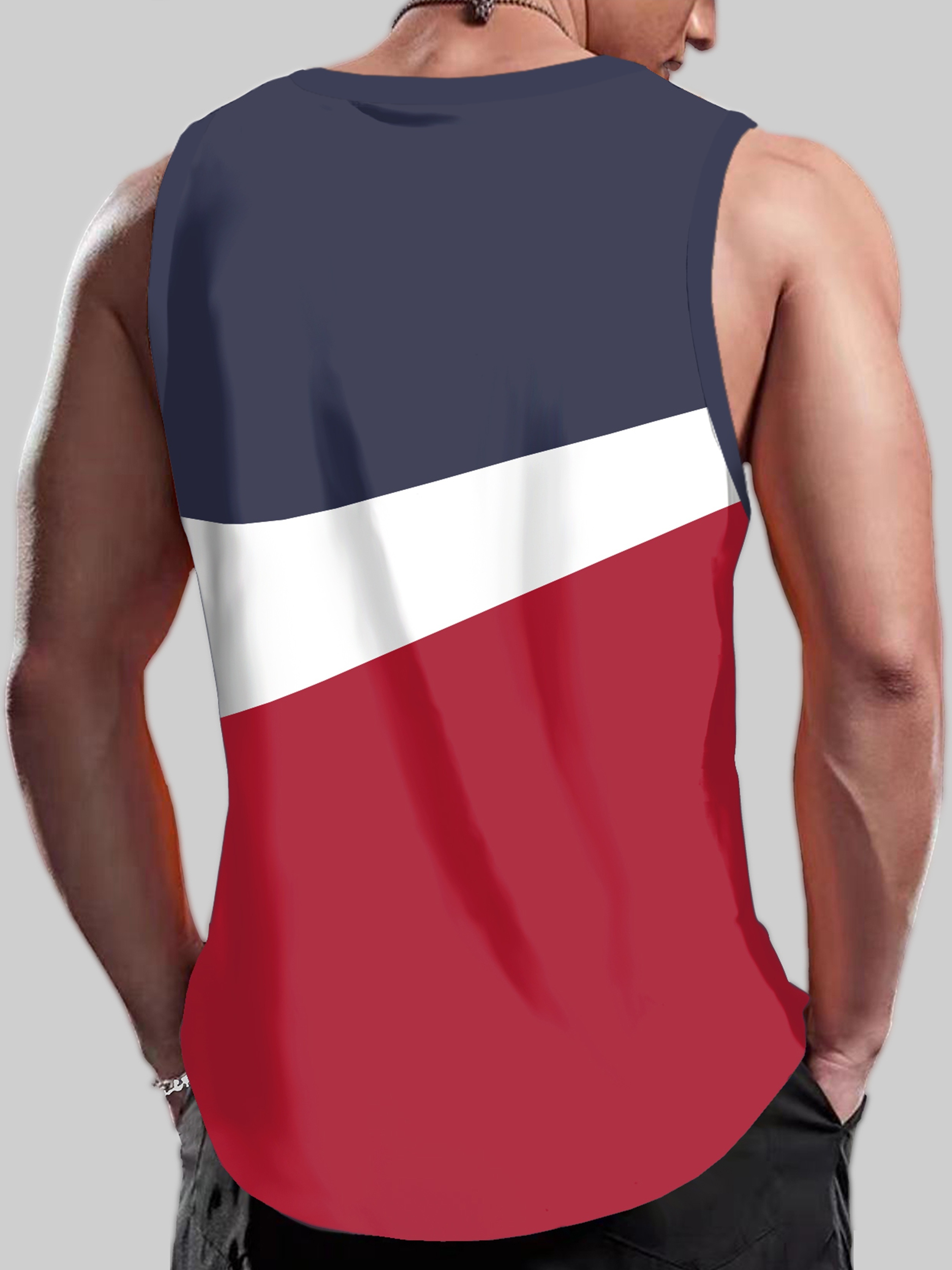 mens casual color block tank top stretch sleeveless tank tee shirt for summer fall spring details 1