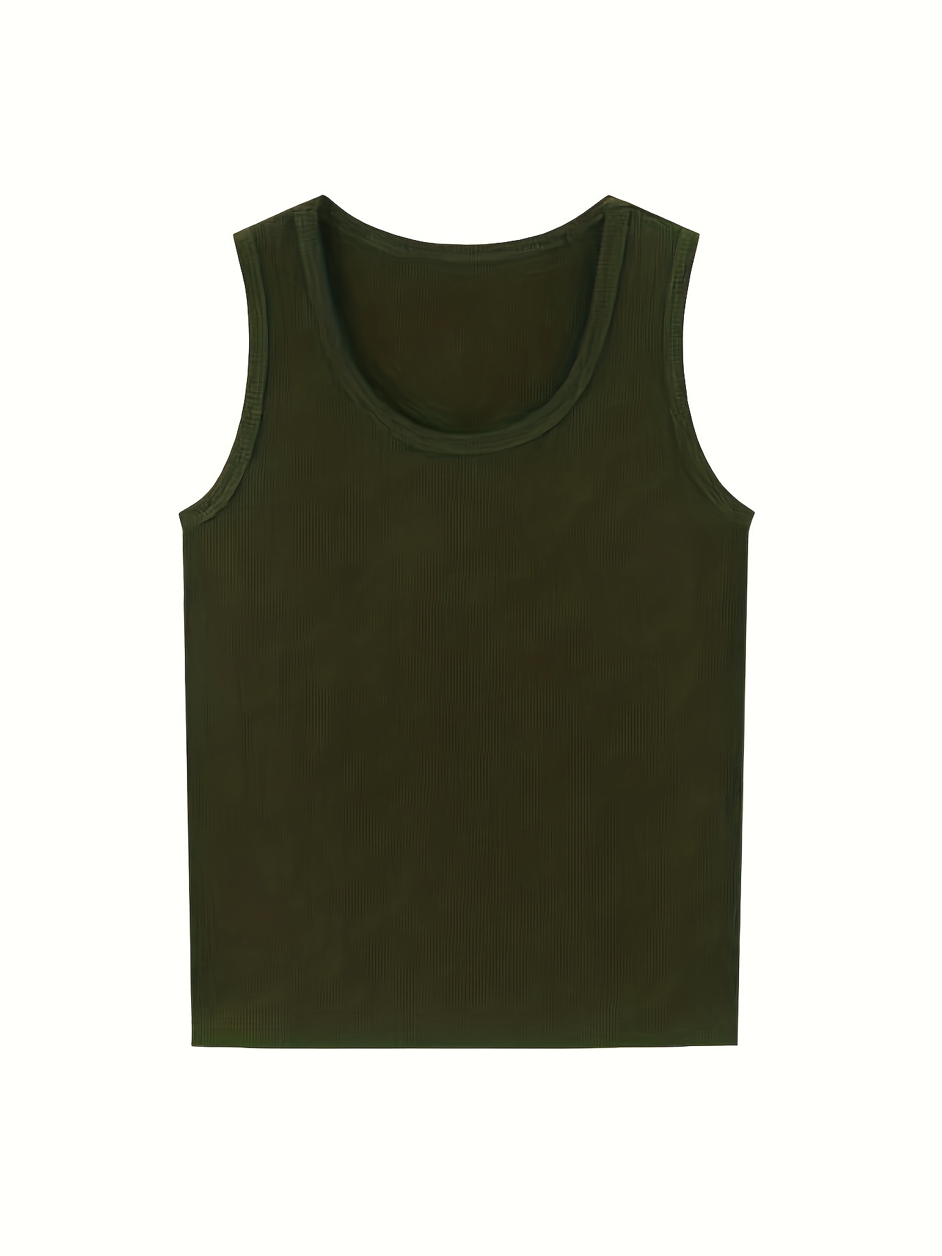 mens solid tank top active quick dry breathable crew neck sleeveless shirt mens clothing for summer outdoor details 3