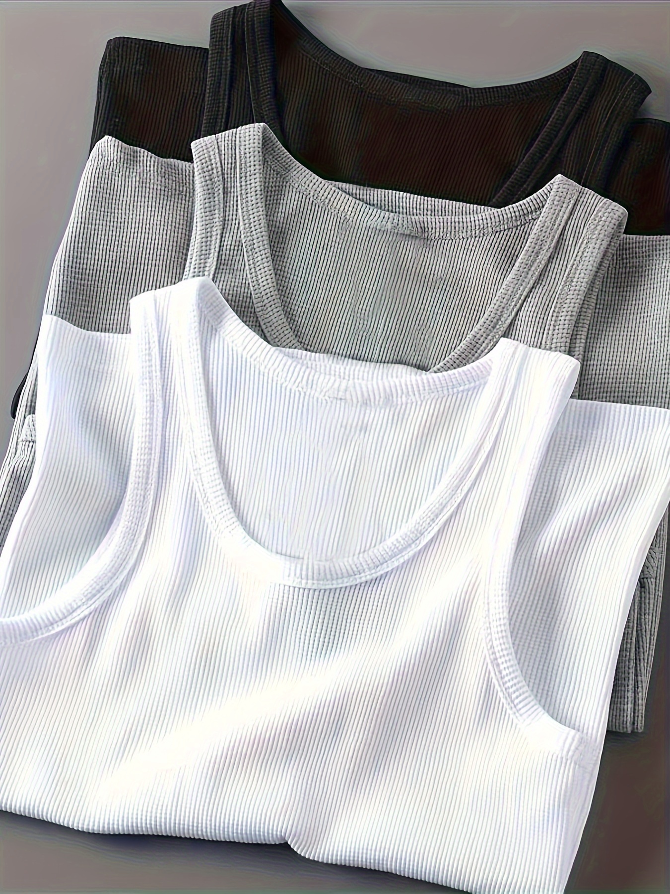 mens solid tank top active quick dry breathable crew neck sleeveless shirt mens clothing for summer outdoor details 9