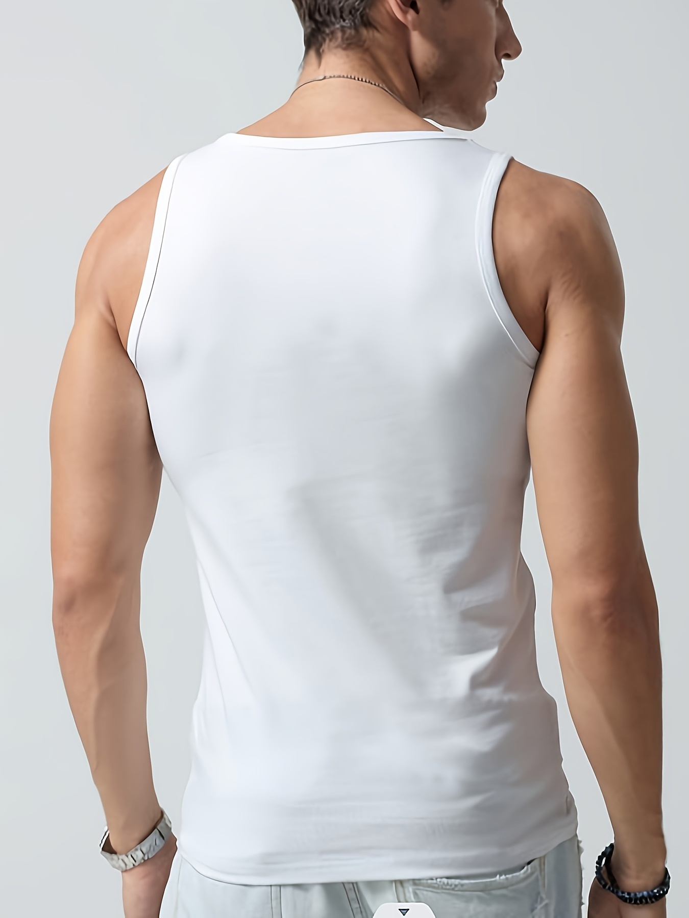 mens solid tank top active quick dry breathable crew neck sleeveless shirt mens clothing for summer outdoor details 15