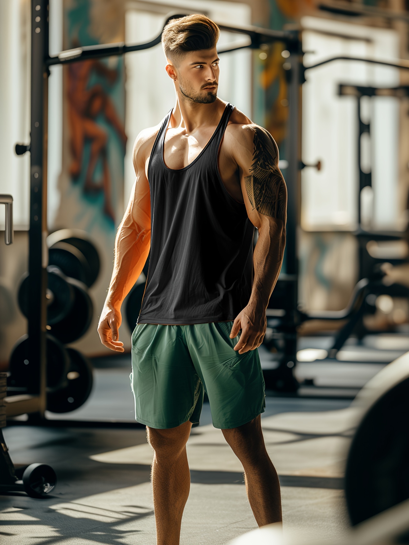 summer mens quick dry moisture wicking breathable tank tops athletic gym bodybuilding sports sleeveless shirts for running training mens clothing details 5