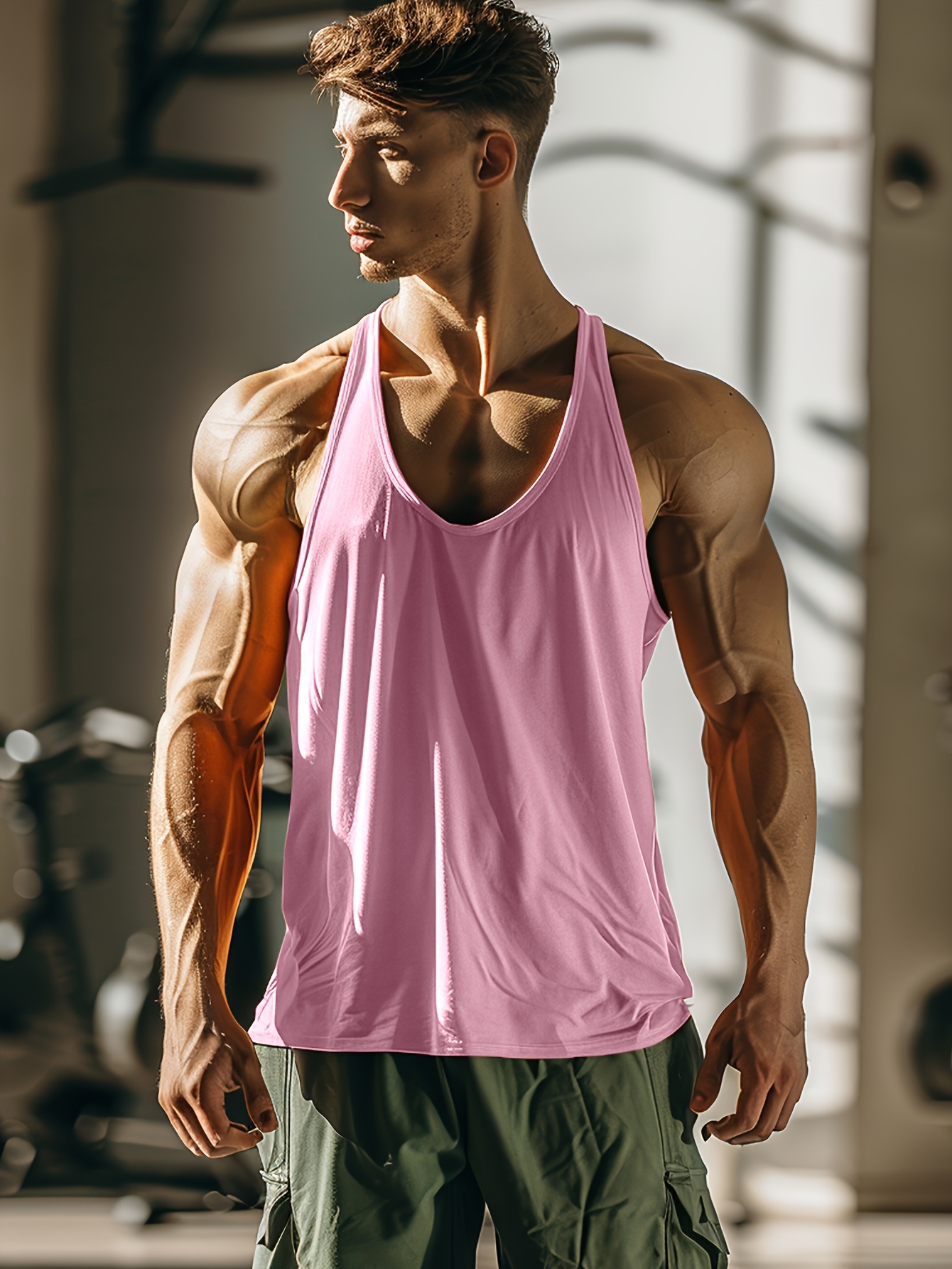 summer mens quick dry moisture wicking breathable tank tops athletic gym bodybuilding sports sleeveless shirts for running training mens clothing details 11