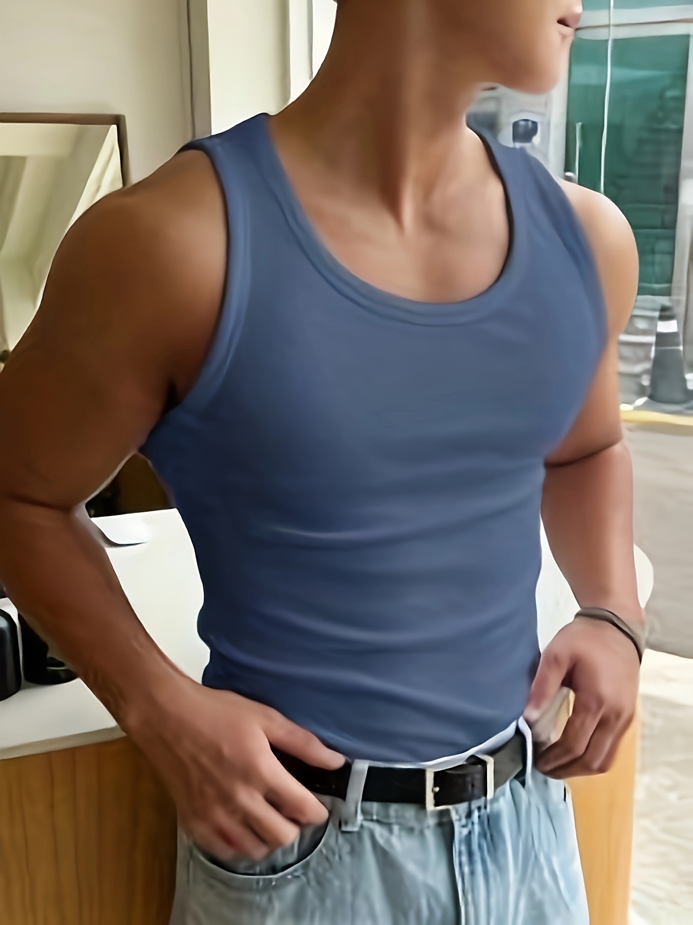 summer mens quick dry moisture wicking breathable tank tops athletic gym bodybuilding sports sleeveless shirts for running training mens clothing details 7